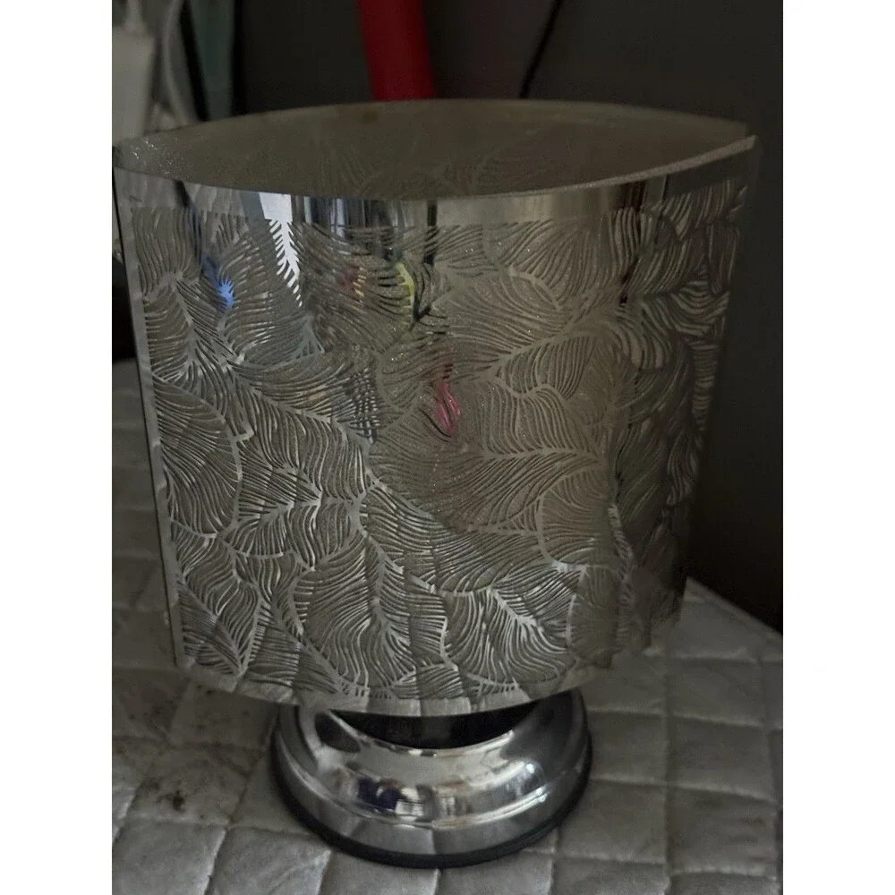 Yankee Candle Scenterpiece Electric Wax Warmer Silver Leaf Pattern Easy Meltcup